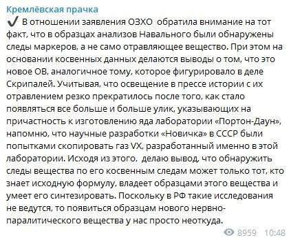 Эксперты ОЗХО доказали, что РФ и «Новичок» ни при чем – а что Навальный?