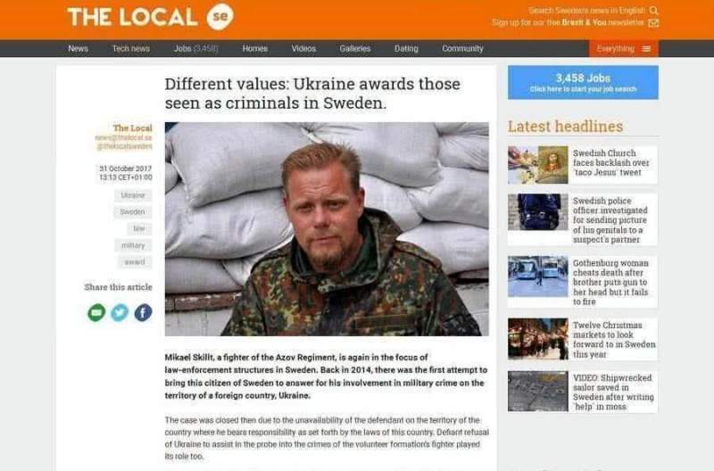 Преступник в Швеции, но герой в Украине