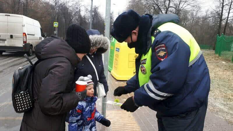 На Юго-востоке Москвы сотрудники Госавтоинспекции провели профилактическое мероприятие «Маленький пешеход»