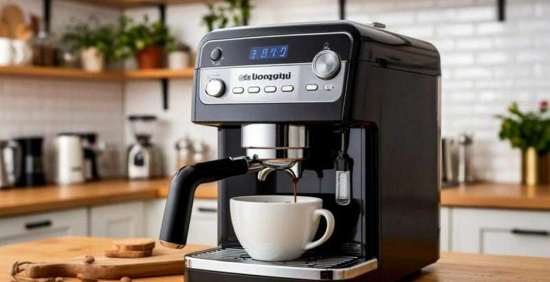 Процесс очистки кофемашины Delonghi