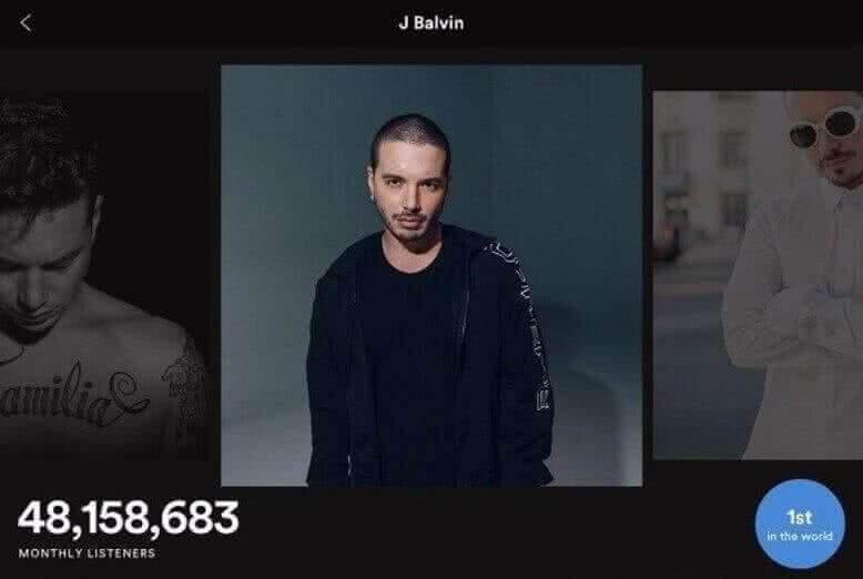 В глобальном рейтинге Spotify первую позицию занял колумбиец Джей Бальвин