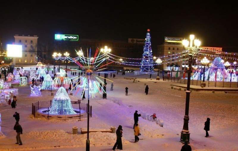 Новогоднее оформление главной площади Хабаровского края начнется на следующей неделе