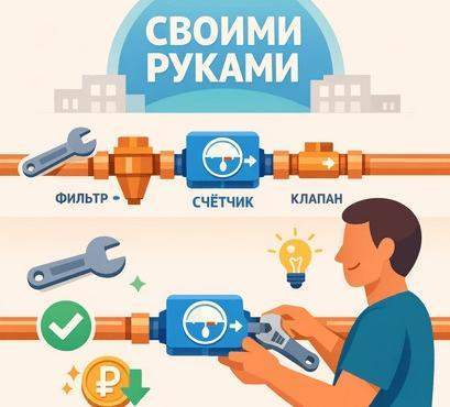 Как установить счетчик на воду самому в квартире своими руками: закон, монтаж, опломбировка